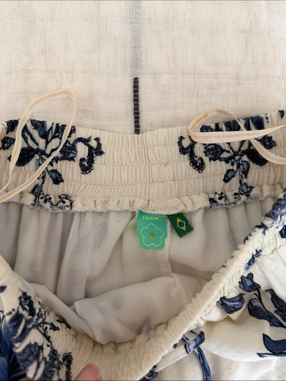 FARM Rio Cream Maxi Skirt with Blue Floral Print - Picture 6 of 6